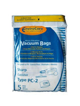 Sharp Canister Type PC-2 Vacuum Cleaner Allergy Bags, EC-10PC2, EC-05PC2 EC-PC4, EC-6312P, EC7314P, 6311, EC-63, 7311, EC-73, FX30, FX30, ECFX30, EC7311, EC-PC4, EC-6312P, EC7314P (5 Bags) - Appliance Genie