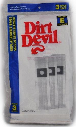 Royal Dirt Devil Type E Vacuum Cleaner Bags, Dirt Devil, Fits: all corded Broom Vac Models 701, 3pk Part 3070147001 - Appliance Genie
