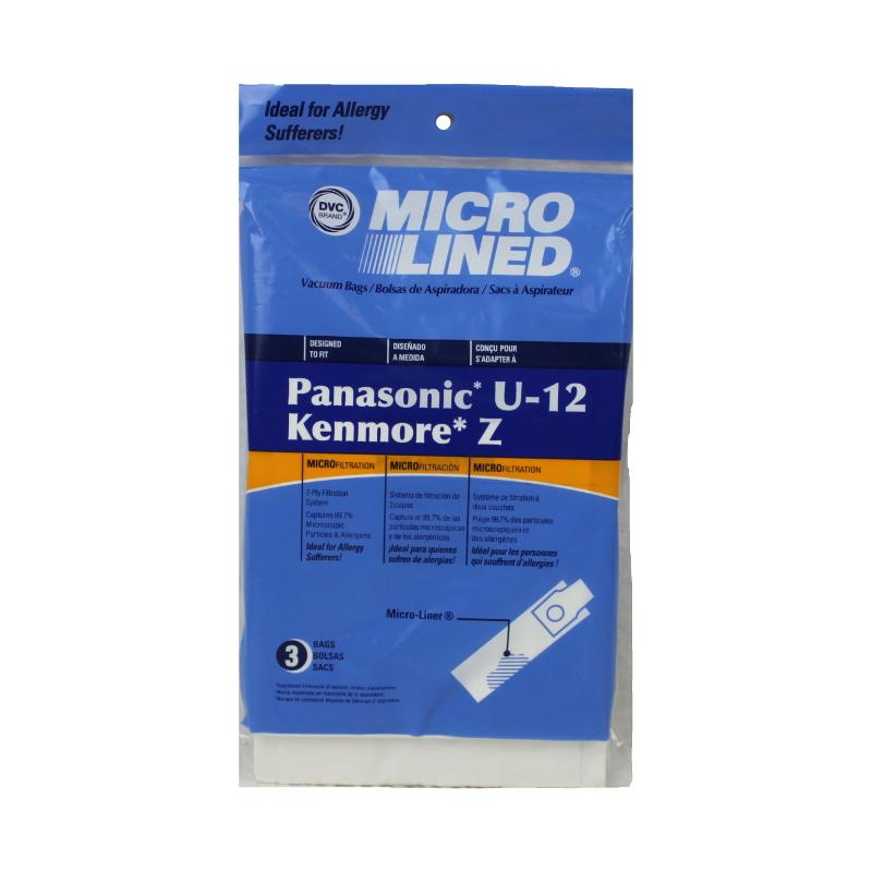 Kenmore Type Z Panasonic Style U12 Vacuum Bags, Microlined 3Pk Generic Part 486873 - Appliance Genie