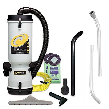 ProTeam Commercial Backpack Vacuum Cleaner, LineVacer HEPA Vacuum Backpack with High Filtration Tool Kit, 10 Qt, Corded Part 100277 - Appliance Genie