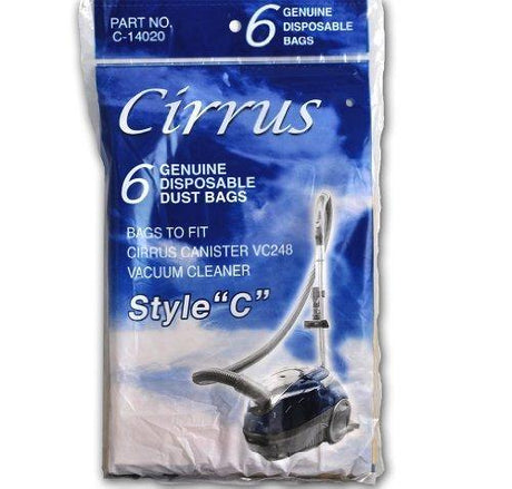 Genuine Cirrus Style C Canister Hepa Bags - 6 Pack C-14020 by Cirrus - Appliance Genie