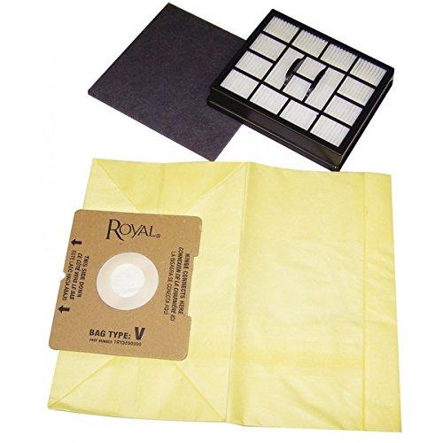 Royal AR10125 Type V SR30015 Canister Vacuum Cleaner Bags 7pk + 1 Filter, Genuine Royal-Aire Bags, Part AR10125 - Appliance Genie