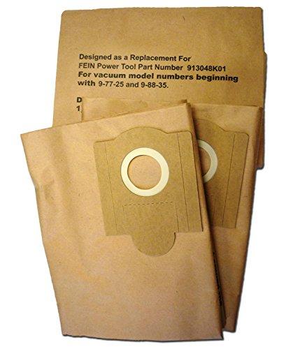 Generic Fein Power Shop Vacuum Cleaner Turbo III Paper Bags 3 Pk Part GK-TURBOIII - Appliance Genie