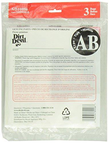 Dirt Devil Type AB Vacuum Bags (3-Pack), AD10096 - Appliance Genie