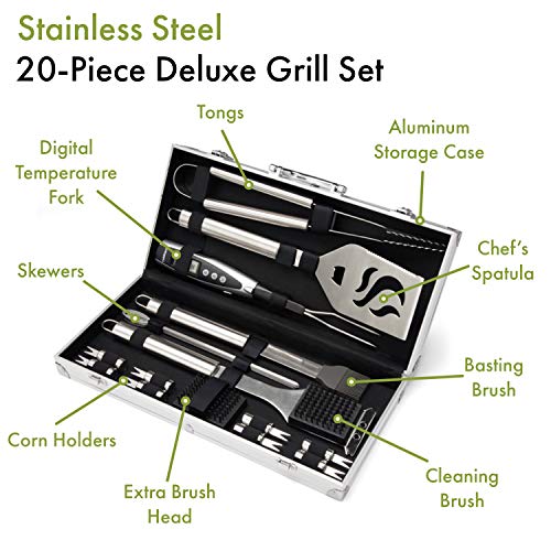 Cuisinart CGS-5020 Deluxe Grill Set, Silver, 20-Piece Set - Appliance Genie