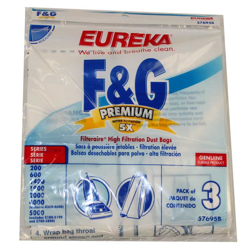 3Pk, Eureka F&G Filteraire, Paper Bags, Part 57695B-6 - Appliance Genie