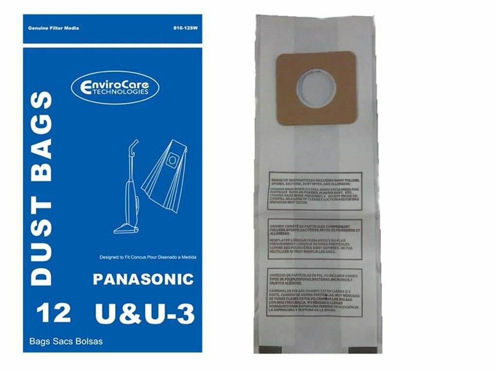 Panasonic Type U, U-3 Vacuum Bags 12/pk Generic Part 816-12SW, 81612SW - XPart Supply