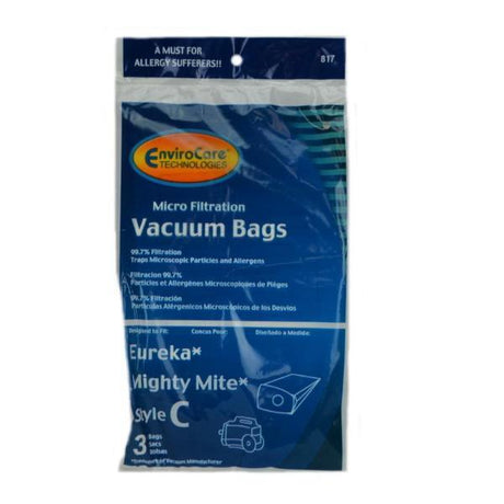 Eureka Type C Mighty Mite Vacuum Bags 3pk Part 817 - Appliance Genie