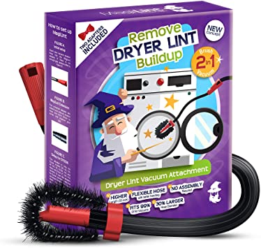 Dryer Vent Cleaner Kit - 2 in 1 Brush and Vacuum Attachment for Cleaning Dryer Lint Trap - Universal Flexible Crevice Tool for Clean Under the Refrigerator - Universal Hose Adapter Cleaner - XPart Supply