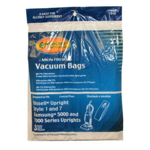 Bissell Upright Style 1 and 7 Vacuum Microfiltration Vacuum Bags 3pk Part 840 - Appliance Genie