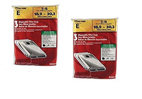 3pk Shop Vac Type E Vacuum Bags,Catch 5/6/8 Gallon, OEM Part 9066100 - Appliance Genie