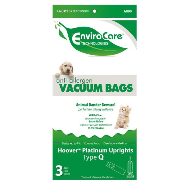 Paper Vacuum Bags for Hoover Type Q, 3pk, Generic Part A890 - Appliance Genie