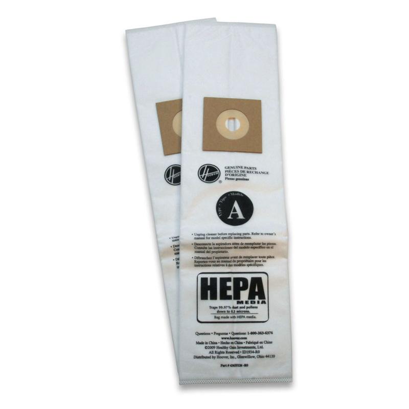 Hoover Type A Hepa Vacuum Bags Upright 2Pk Genuine Part AH10135, 43655126 - Appliance Genie