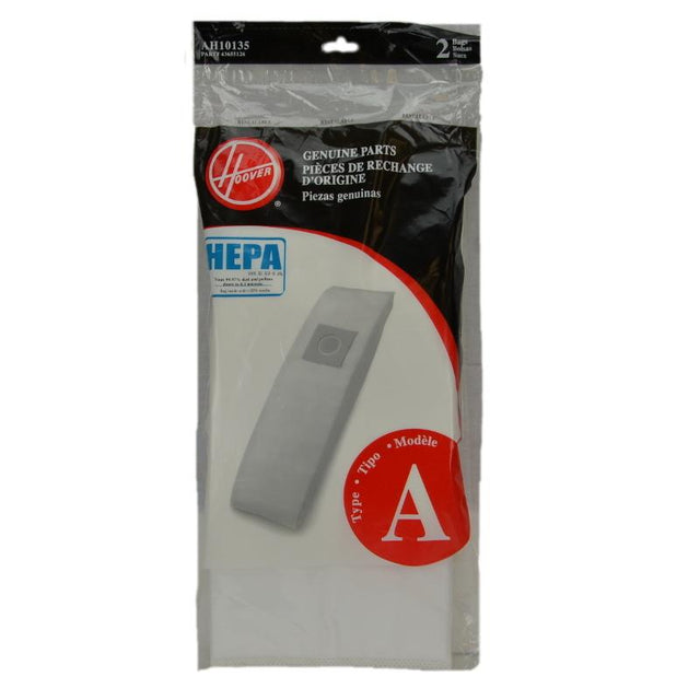 Hoover Type A Hepa Vacuum Bags Upright 2Pk Genuine Part AH10135, 43655126 - Appliance Genie