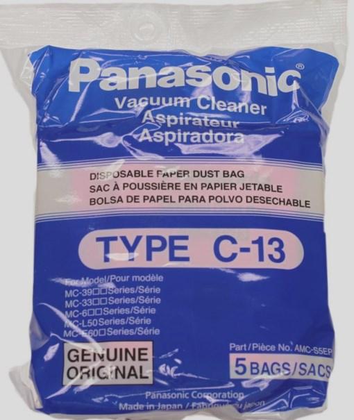 Panasonic Type C13 Model 3900 Vacuum Bags 5pk Part AMC-S5EP, AMCS5EP - Appliance Genie