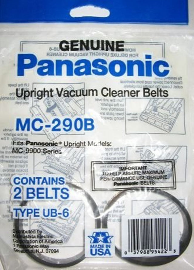 Panasonic Type UB-6 Upright Vacuum Belts 2pk Part MC-290B - Appliance Genie