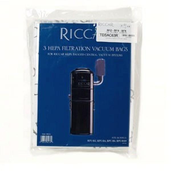 Riccar Central Vacuum HEPA Media Vacuum Bags 3pk for RPU-BF100 and RCU-H11 Part RCB-HD3 - Appliance Genie
