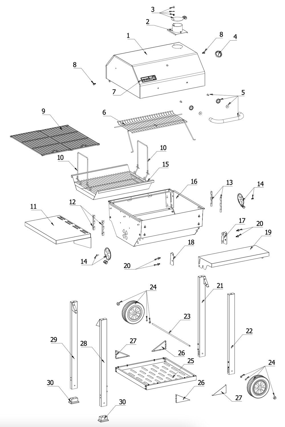 Replacement Grill Parts for Nexgrill 810-0025