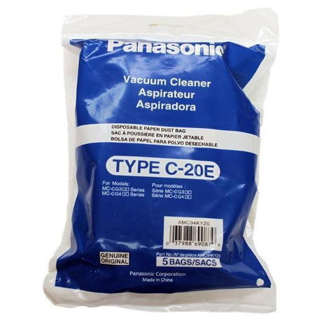 Panasonic C20E Vacuum Bags 5pk OEM Part AMC94KYZ0 - Appliance Genie