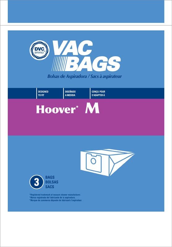 Hoover Style M Canister Paper Vacuum Bags by DVC, Generic 3 Pack #406821 - XPart Supply