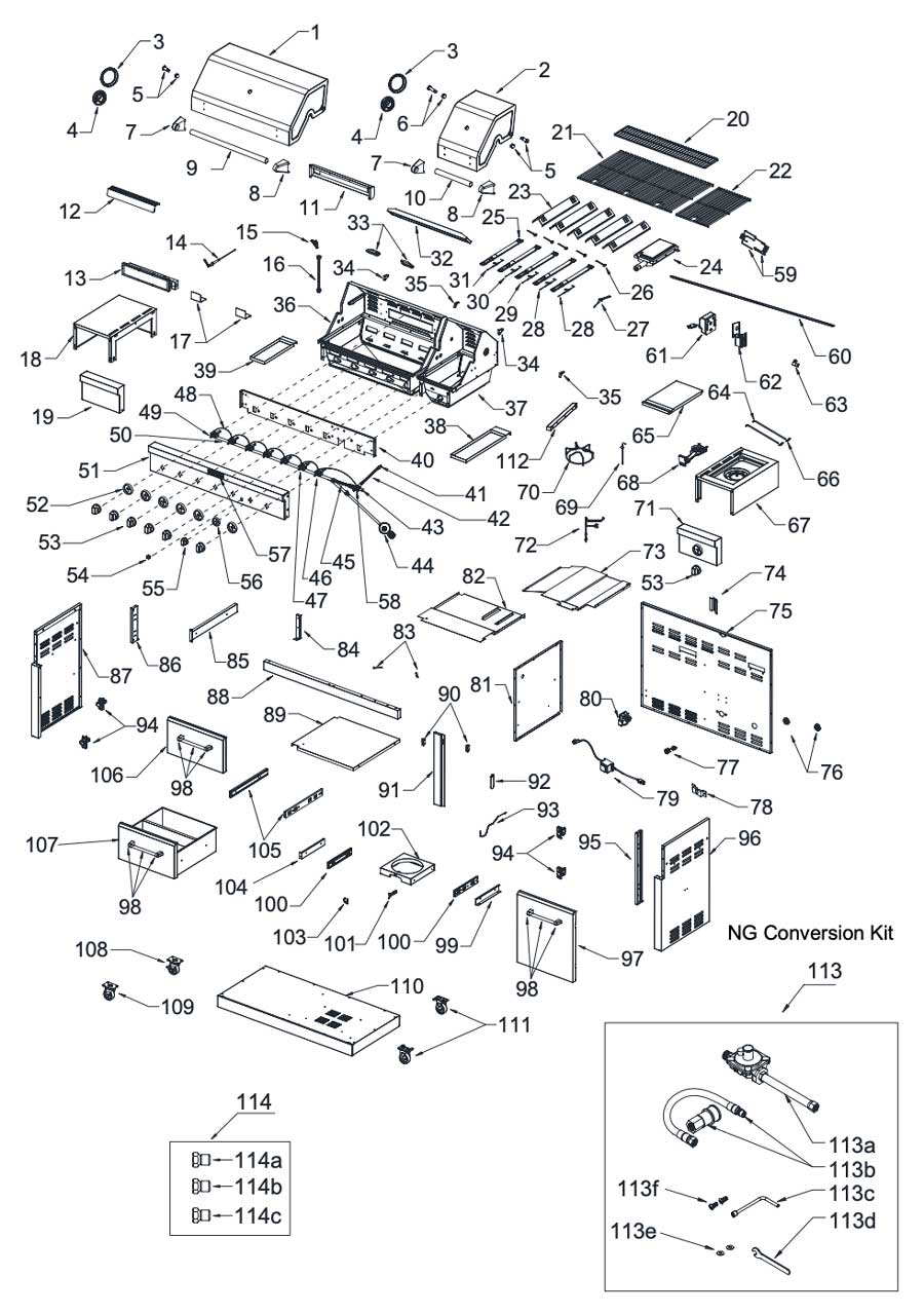 Replacement Grill Parts for KitchenAid 720-0826