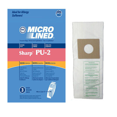 Sharp Type PU-2 Upright Micro-Lined Paper Vacuum Bags by DVC, 3 Pack #444820 - XPart Supply